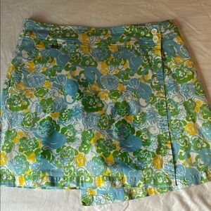 Lilly Pulitzer Vibrant Lion and Floral Skirt - Blue, Green, Yellow